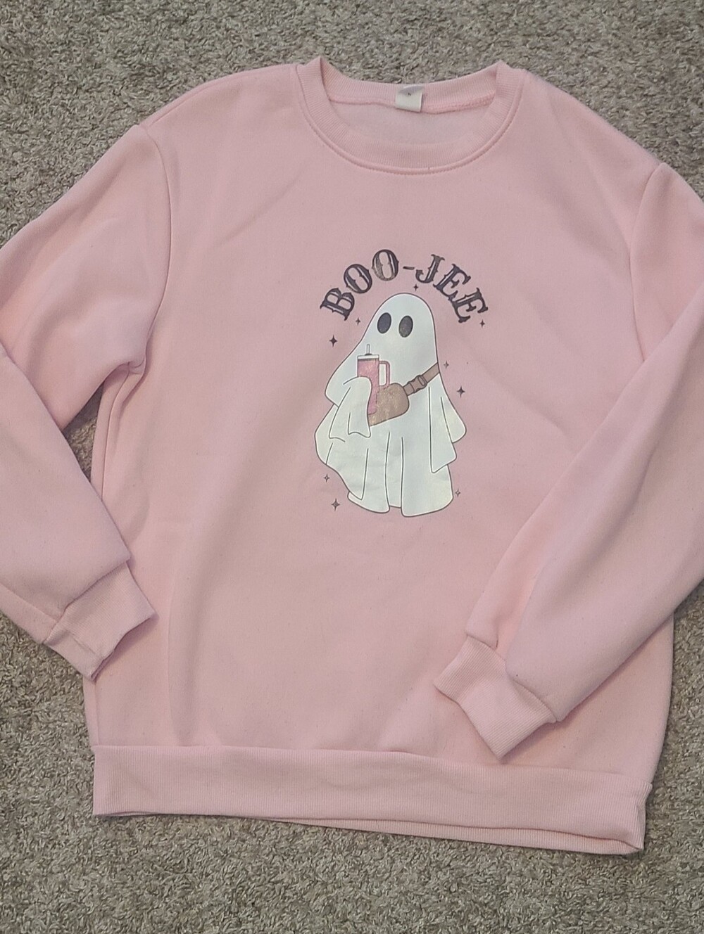 Girls 'Boo-Jee' Ghost Graphic Sweatshirt